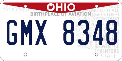 OH license plate GMX8348