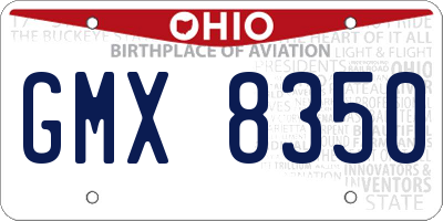 OH license plate GMX8350