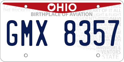 OH license plate GMX8357