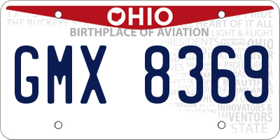 OH license plate GMX8369