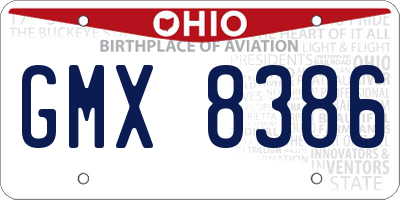 OH license plate GMX8386