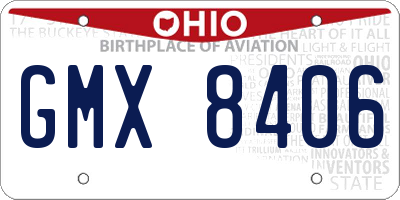 OH license plate GMX8406