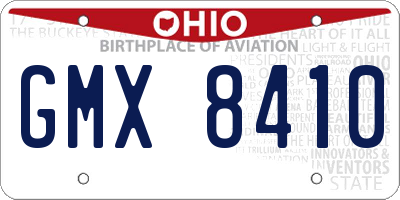 OH license plate GMX8410