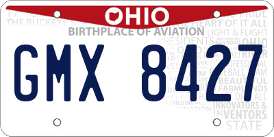 OH license plate GMX8427