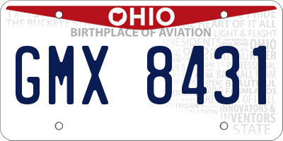 OH license plate GMX8431