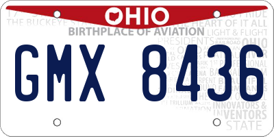 OH license plate GMX8436