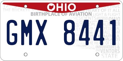 OH license plate GMX8441