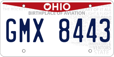 OH license plate GMX8443