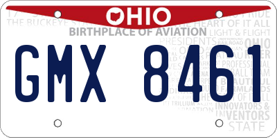 OH license plate GMX8461