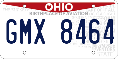 OH license plate GMX8464