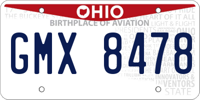 OH license plate GMX8478