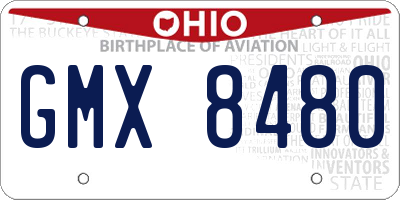 OH license plate GMX8480