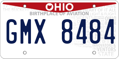 OH license plate GMX8484