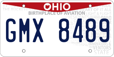 OH license plate GMX8489
