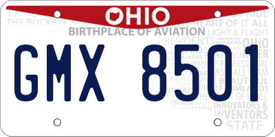 OH license plate GMX8501