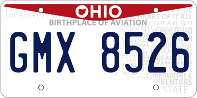OH license plate GMX8526