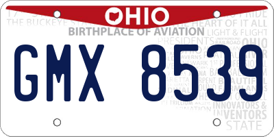 OH license plate GMX8539