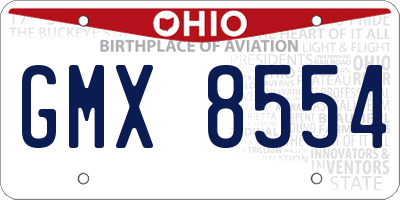 OH license plate GMX8554