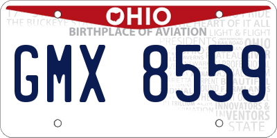 OH license plate GMX8559