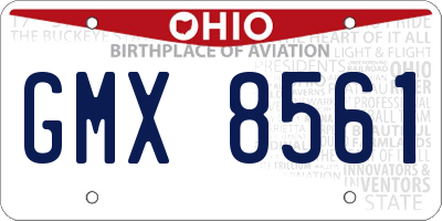 OH license plate GMX8561