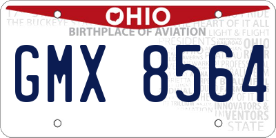 OH license plate GMX8564