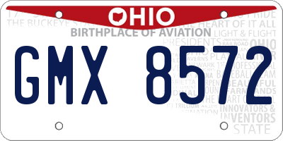 OH license plate GMX8572