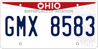 OH license plate GMX8583