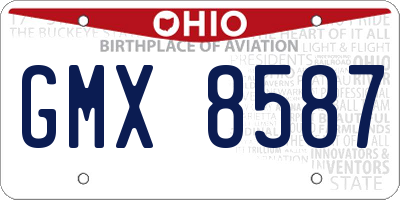 OH license plate GMX8587