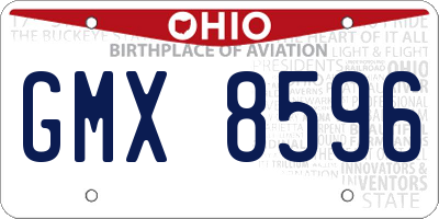 OH license plate GMX8596