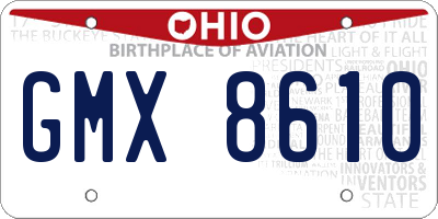 OH license plate GMX8610