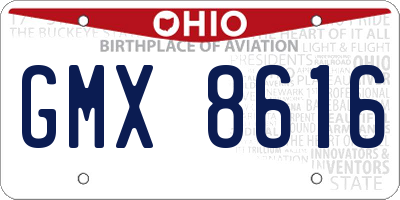 OH license plate GMX8616