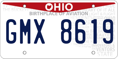 OH license plate GMX8619