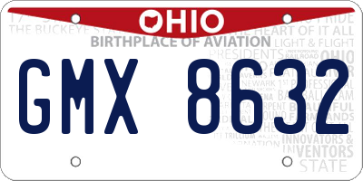 OH license plate GMX8632