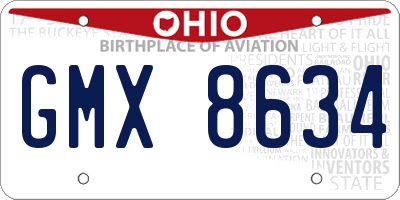 OH license plate GMX8634