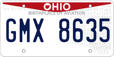 OH license plate GMX8635