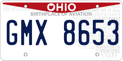 OH license plate GMX8653