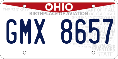 OH license plate GMX8657