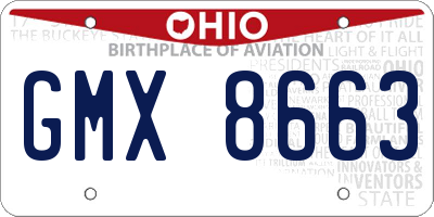 OH license plate GMX8663