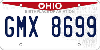 OH license plate GMX8699