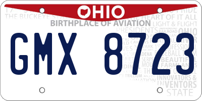 OH license plate GMX8723