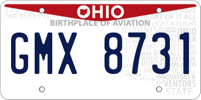 OH license plate GMX8731