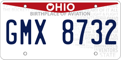 OH license plate GMX8732