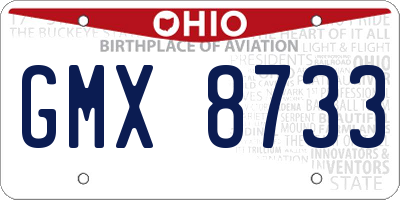 OH license plate GMX8733