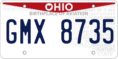 OH license plate GMX8735