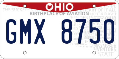 OH license plate GMX8750