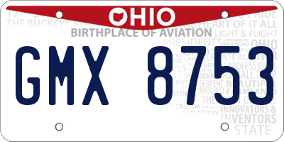 OH license plate GMX8753