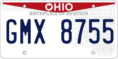 OH license plate GMX8755