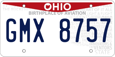 OH license plate GMX8757