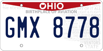 OH license plate GMX8778