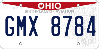 OH license plate GMX8784